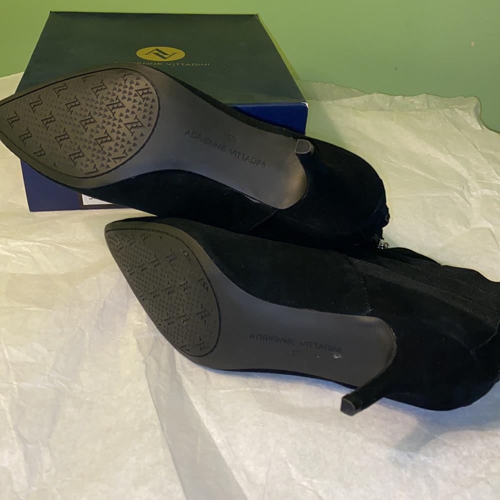 ADRIENNE VITTADINI SANDE LEATHER POINTED TOE ANKLE, BLACK 11 M, NEW - Picture 7 of 14